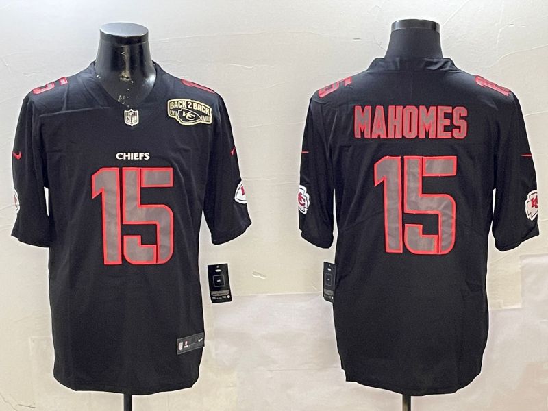 Men Kansas City Chiefs #15 Mahomes 2025 Nike Fashion Impact Black Limited NFL Jersey style 5